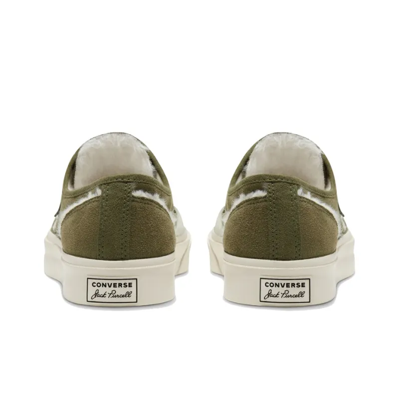 Converse Faux Fur Lined Leather Jack Purcell 'Green White'-4