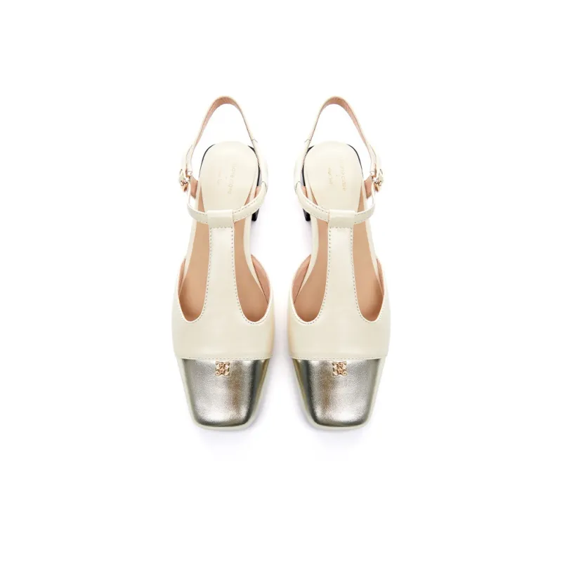 Marie Claire High Heels Women's Porcelain White Gilded-4