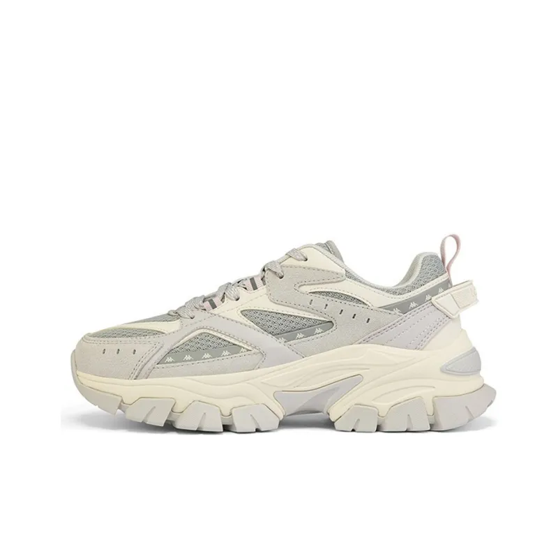 Kappa Shock Absorbers With Slip Resistant And Abrasion Resistant Properties Low Top Chunky Sneakers Unisex Crystal Gray-0