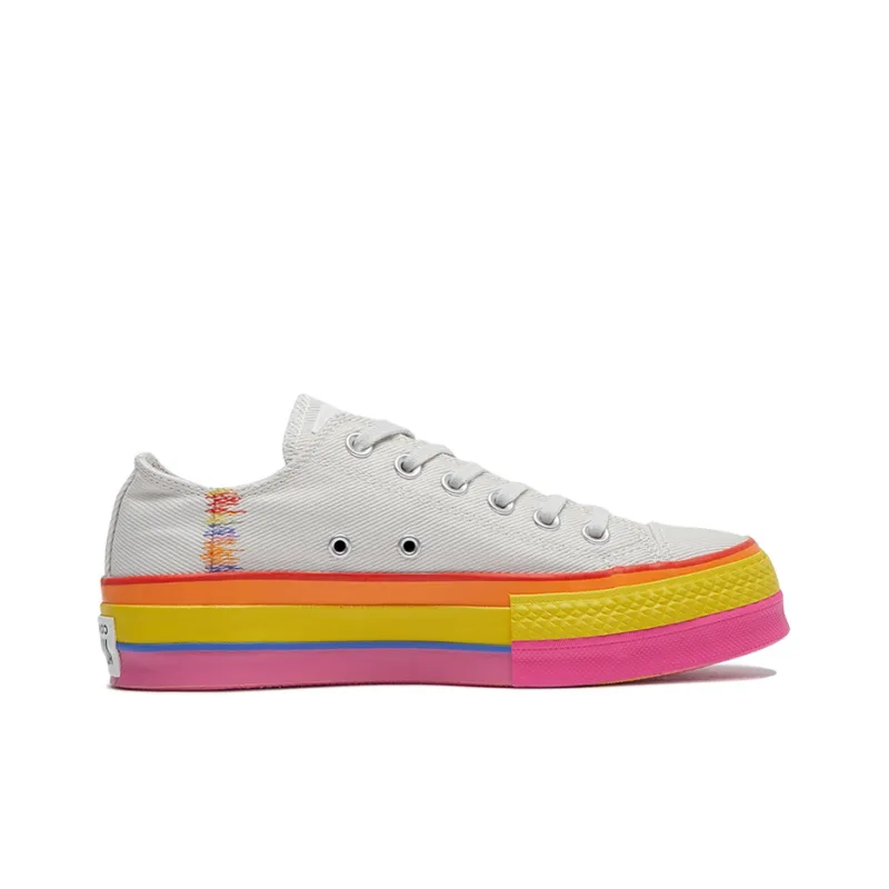 Converse Women's Chuck Taylor All Star Lift Low 'Rainbow Vintage White' Women's-1
