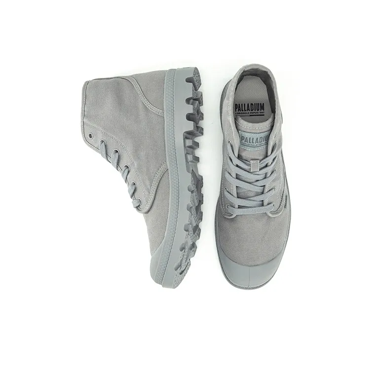 Palladium Pampa Canvas Shoes Unisex High Top Cloud Burst Gray-3