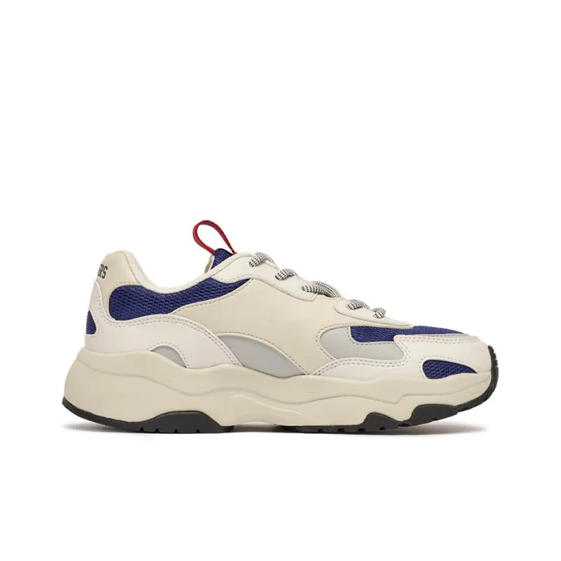 MLB Big Ball Chunky Anti Slip Wear Resistant Low Top Chunky Sneakers Unisex Beige Purple-1
