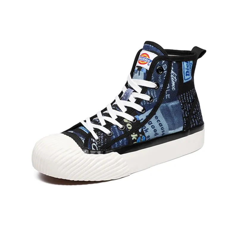 Dickies Canvas Shoes Men High Top Black/Blue-1