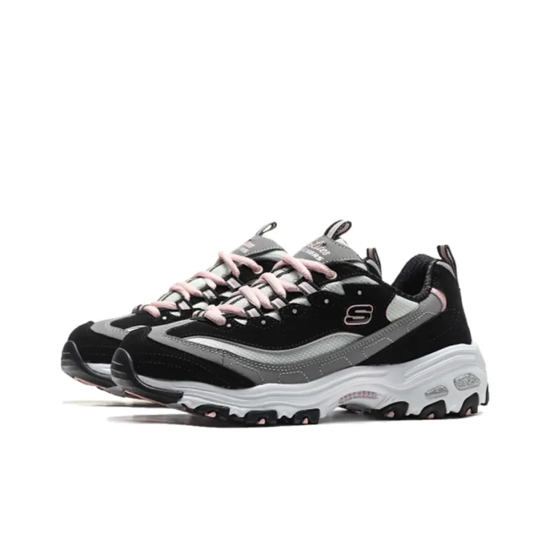 Skechers D'Lites 1.0 Chunky Sneakers Women's Low Top Black/Gray-2