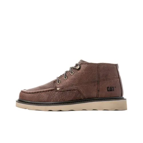 CAT Outdoor Boots Men Mid-Top Tan Brown