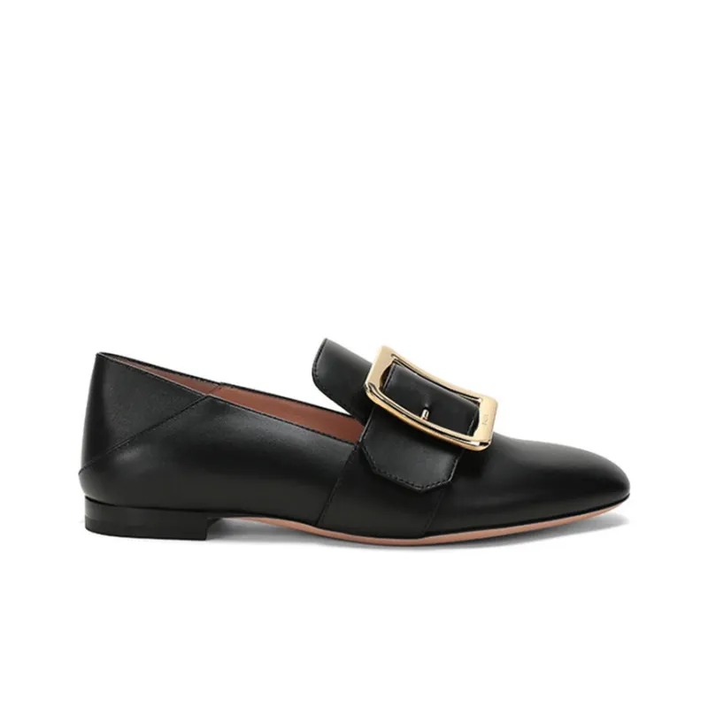 BALLY Janelle Square Buckle Loafers-1