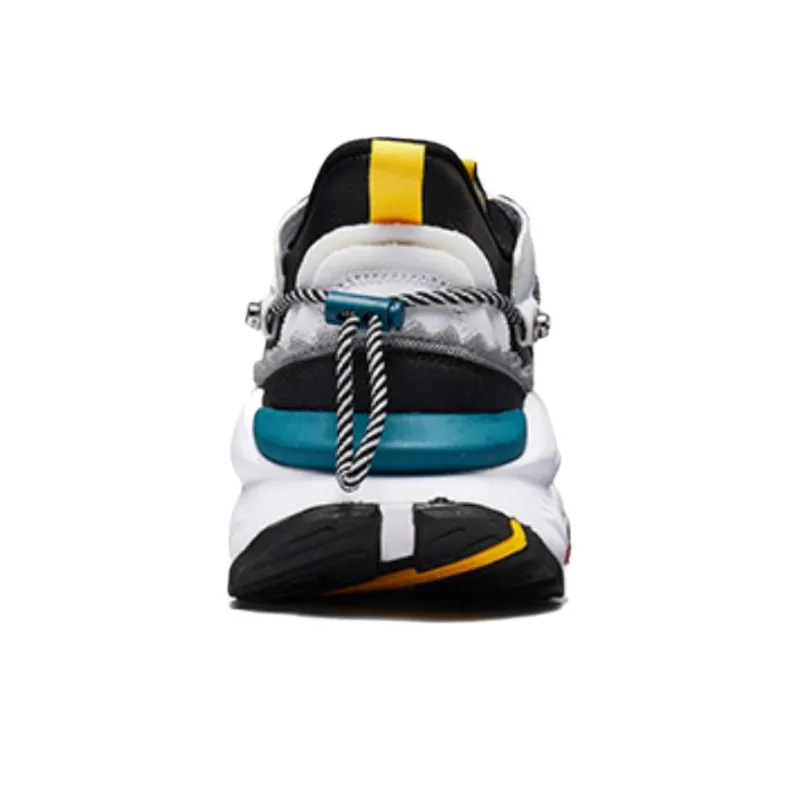 XTEP Cushioning Anti Slip Wear Resistant Breathable Height Increasing Low Top Chunky Sneakers Black Gray White-3