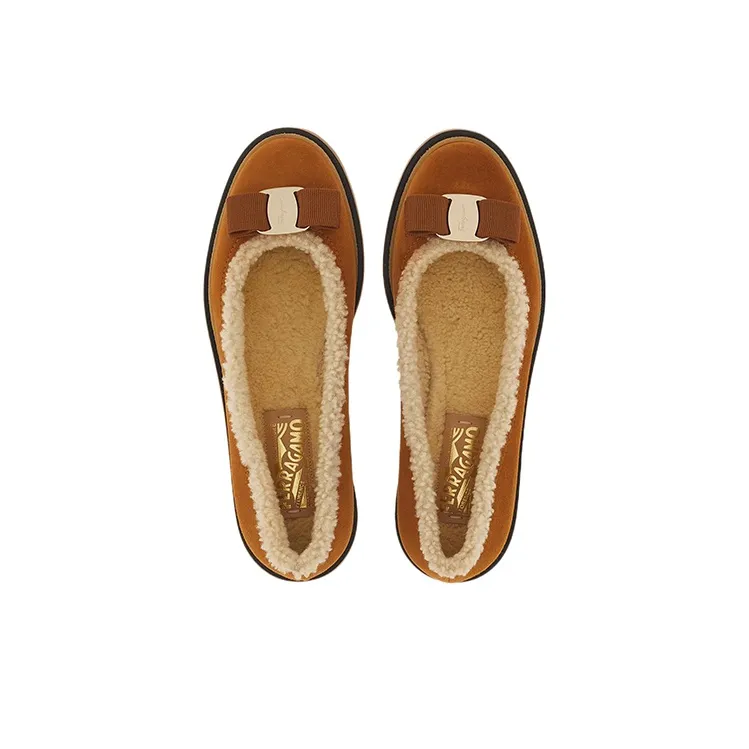 FERRAGAMO Varina Casual Single Shoes Women's Camel-2