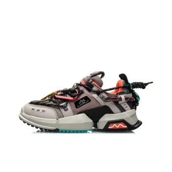 LiNing Cushioning Anti Slip And Wear Resistant Height Increasing Low Top Chunky Sneakers Women's Brown