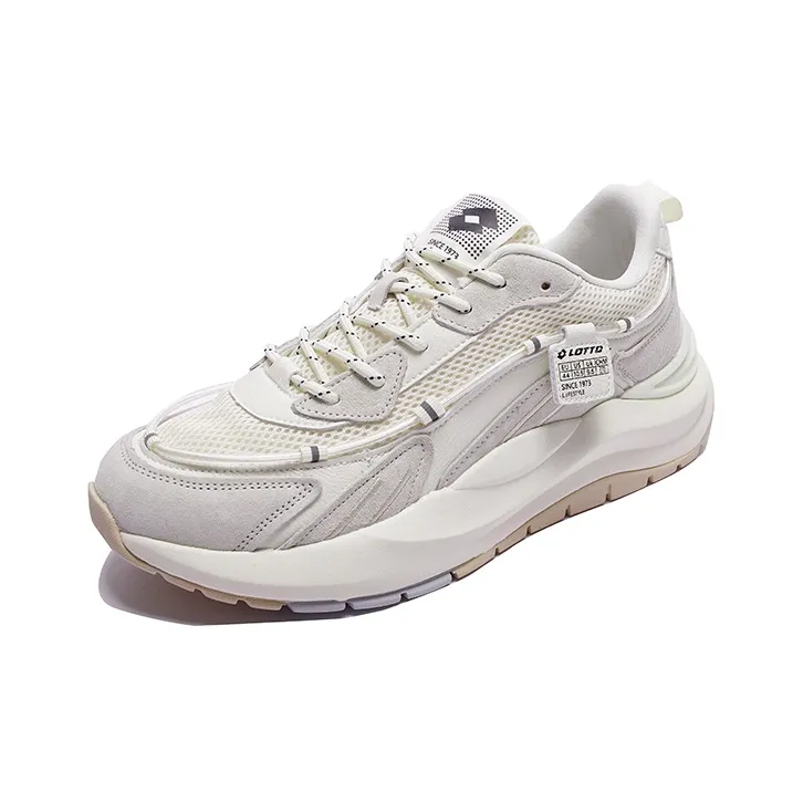 LOTTO Thundercloud Cushioning Anti Slip And Wear Resistant Low Top Chunky Sneakers Men's Ecru-2