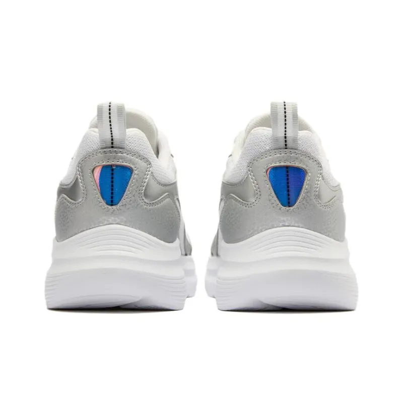 QIAODAN Cushioned Slip-Resistant Low-Top Running Shoes Men's Silver-4