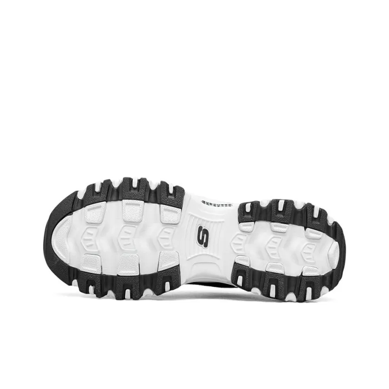 Skechers D Lites 1.0 Low Top Daddy Shoes Black/White Women's-4