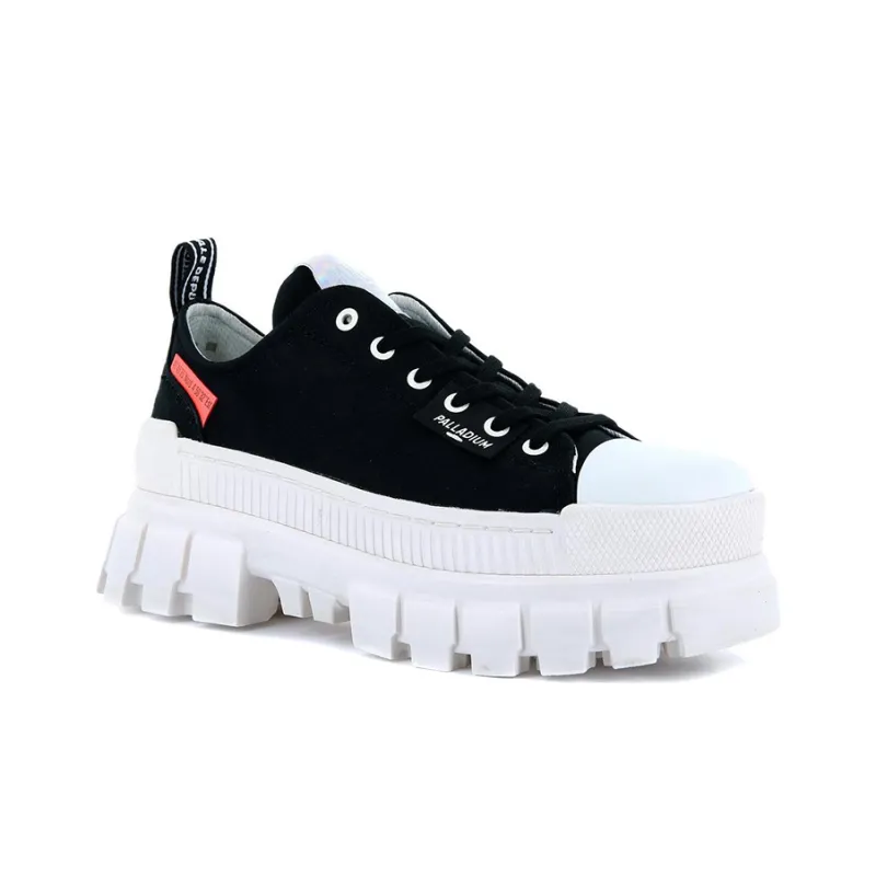 Palladium Revolt Lo T Anti-Slip And Wear-Resistant Height Increasing Low-Top Canvas Shoes Women's Black White-2