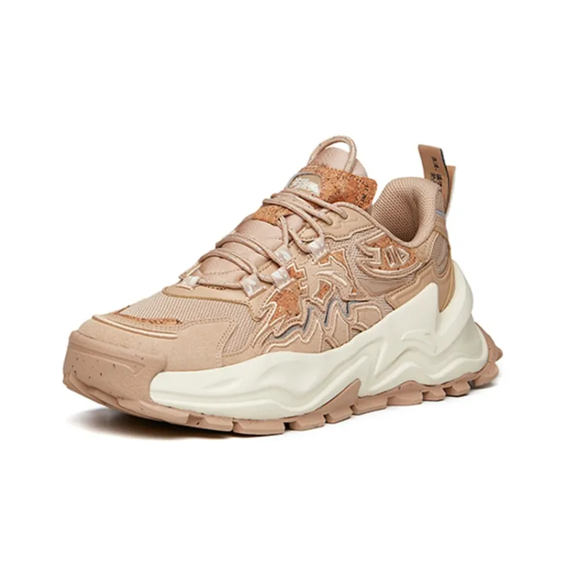 Anta Cushioned Slip Resistant Abrasion Resistant Low Top Chunky Sneakers Men's Dusty Pink-2