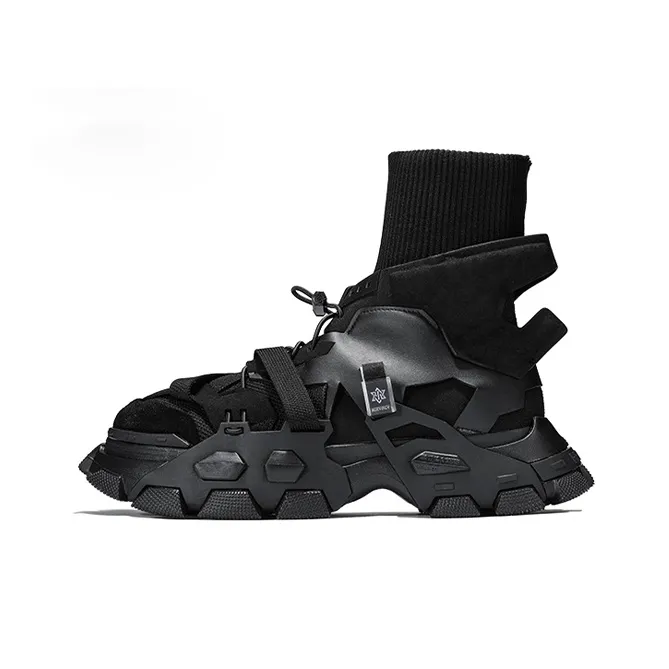 NORVINCY Chunky Sneakers Unisex High Top Black-0