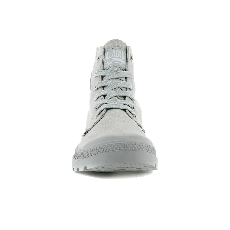 Palladium Mono Chrome Anti Slip Wear Resistant High Top Canvas Shoes Unisex Mist Gray-3