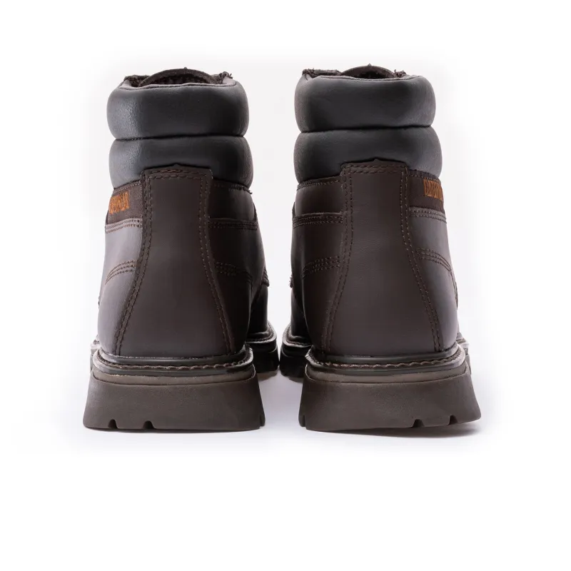CAT Fairbanks Wear-Resistant Slip-Resistant Short Outdoor Boots Men's Dark Brown-3