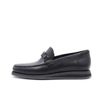 FERRAGAMO Casual Leather Shoes Men's Black