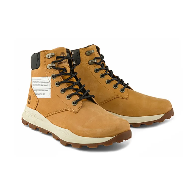 Timberland 6 Inch Brooklyn Side Zip Boots 'Wheat Nubuck With Black Padded Collar'-2