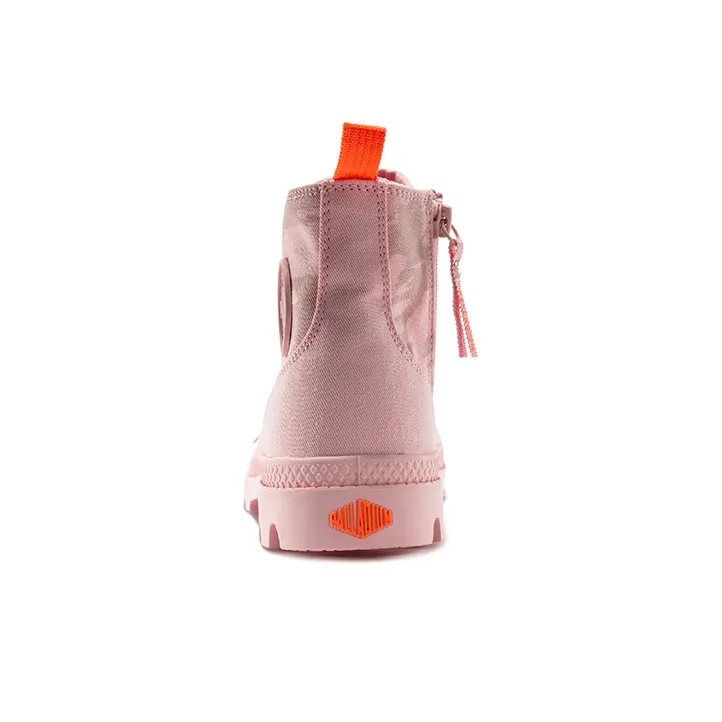 Palladium Pampa Zip Nevada Breathable Abrasion Resistant Slip Resistant High Top Canvas Shoes Women's Light Pink-2