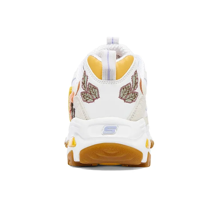 Skechers D'LITES 1.0 Cushioning Height Increasing Low Top Chunky Sneakers Women's White Multicolor-4
