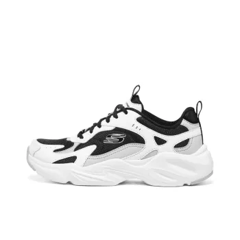 Skechers D'LITES Cushioned Wear-Resistant Support Low-Top Chunky Sneakers Women's White Black