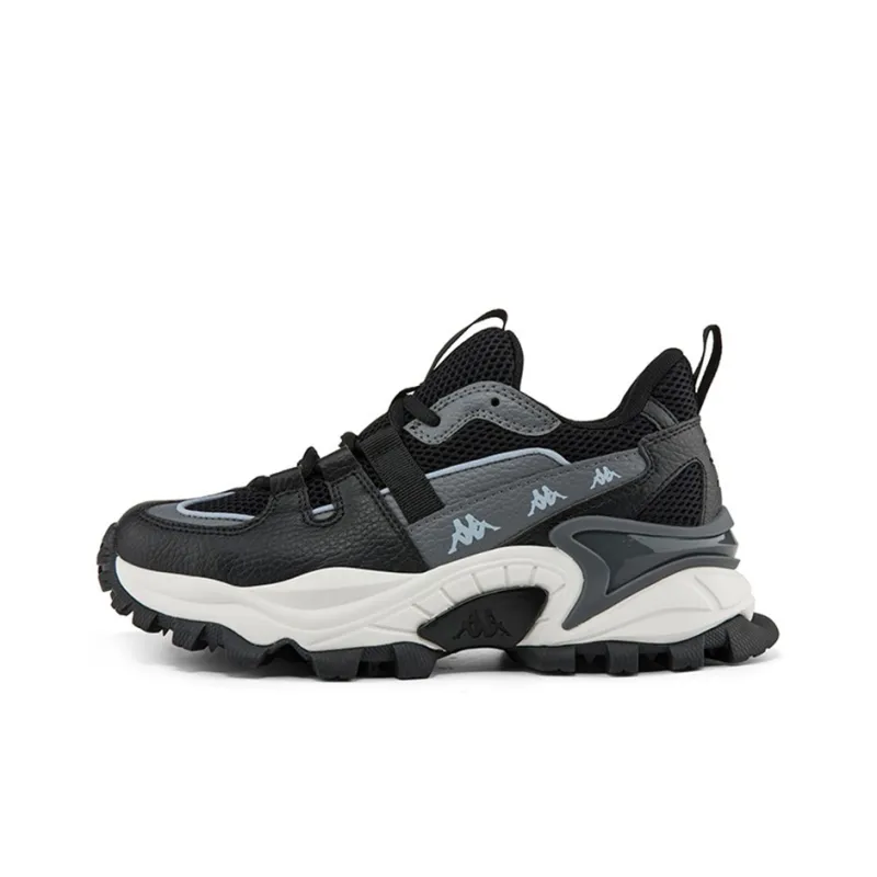 Kappa Cushioning Anti Slip And Wear Resistant Low Top Chunky Sneakers Unisex Black Gray-0