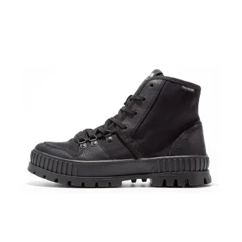Palladium Pallashock Anti Slip And Wear Resistant Height Increasing High Top Canvas Shoes Unisex Black