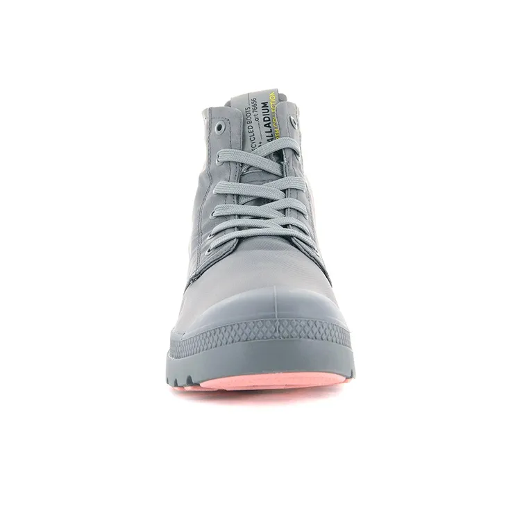 Palladium Pampa Lite+ RCYCL WP+ Anti Slip And Wear Resistant Breathable High Top Canvas Shoes Unisex Gray-3