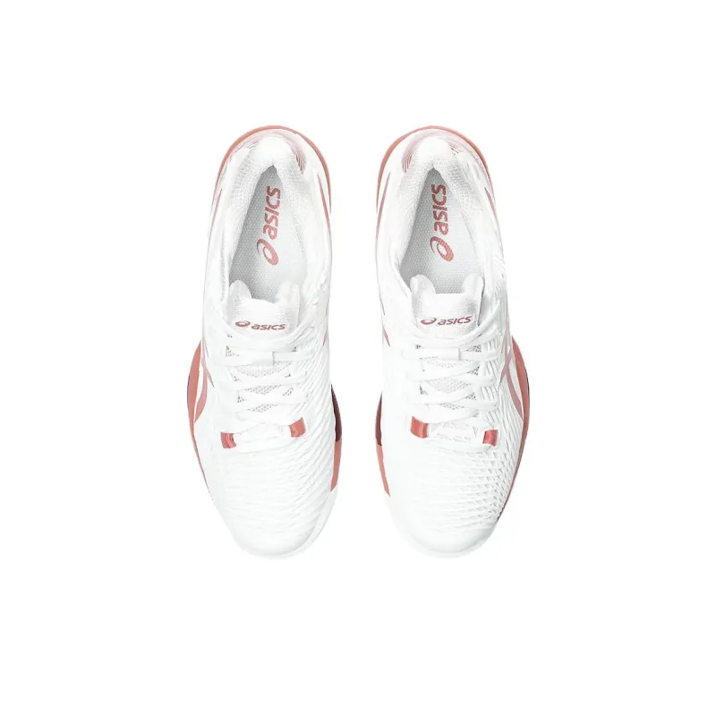 Asics Solution Speed FF 2 OC Shock Absorbers Low Top Tennis Shoes Women's Red White-4