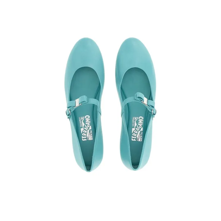 Ferragamo Mary Jane Shoes Women's Dark Aqua Blue-3