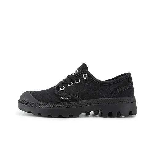 Palladium Pampa Oxford Lightweight Breathable Wear-Resistant Slip-Resistant Warm Low-Top Canvas Shoes Women's Black