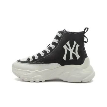 MLB Chunky High Wear Resistant Height Increasing High Top Canvas Shoes Unisex Black