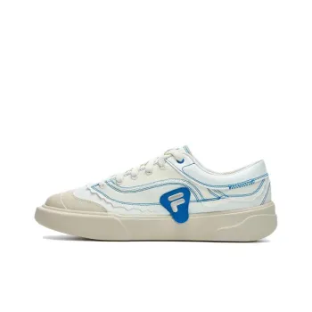 FILA FUSION CURVE Sealed Coating Curve Anti Slip Wear Resistant Low Top Canvas Shoes Men's White Blue