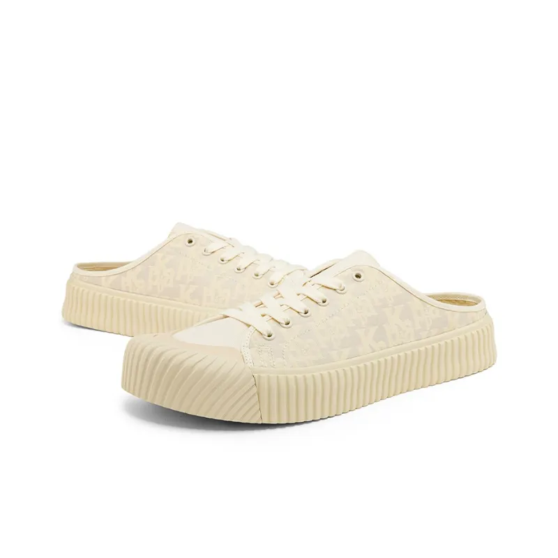 Kappa Wear Resistant Wide Coverage Lightweight Low Top Canvas Shoes Unisex White-3