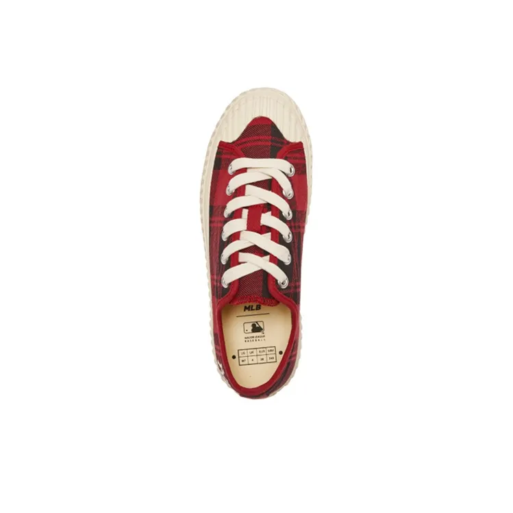 MLB Playball Anti Slip Wear Resistant Low Top Canvas Shoes Unisex Red-3