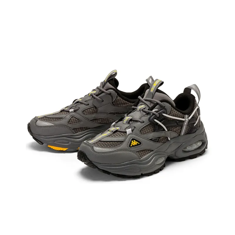 Kappa Cushioning Anti Slip And Wear Resistant Low Top Chunky Sneakers Unisex The Shade Is Grayish Black-3