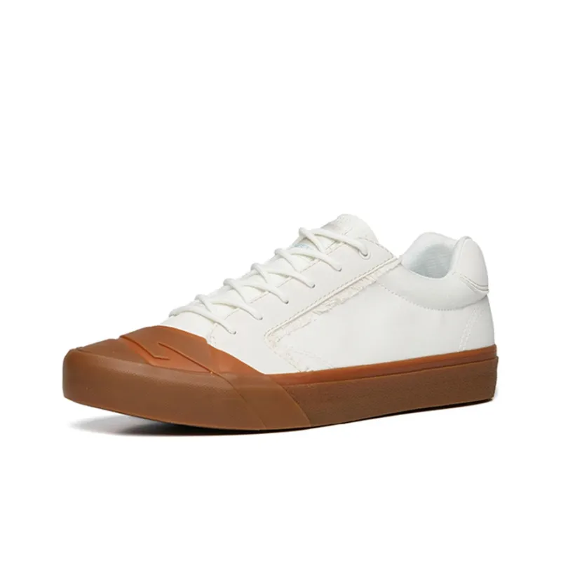 Anta Life Collection Anti Slip Wear Resistant Low Top Canvas Shoes Men's White Brown-2