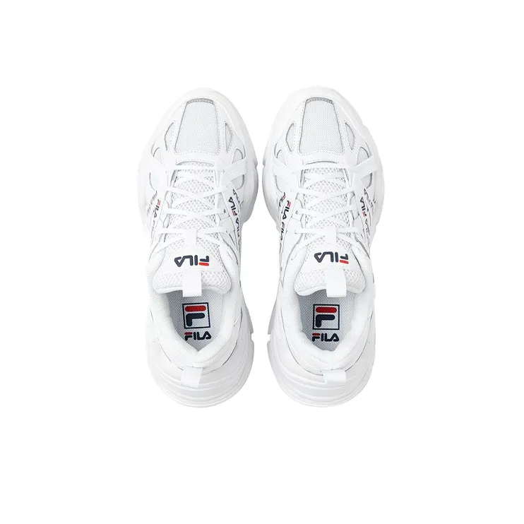 FILA Electrove Cushioning Anti-Slip And Wear-Resistant Low-Top Chunky Sneakers Unisex White-3
