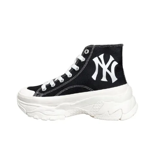 MLB Chunky High Canvas Shoes Unisex High-Top Black