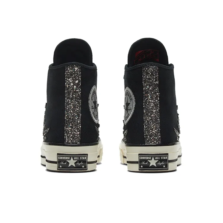 Converse Women's Chuck 70 High 'Archival Glitter Flame Black Egret' Women's-3