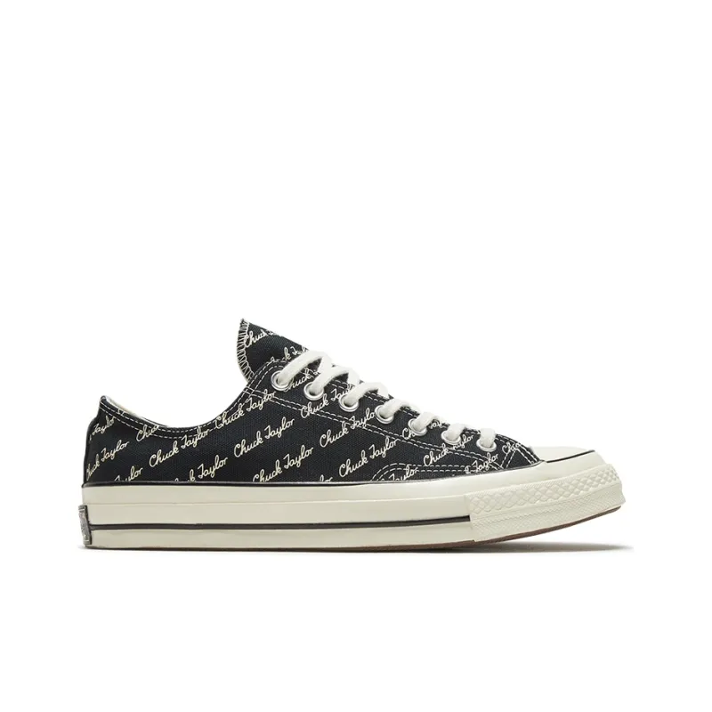Chuck 70 Converse Low 'Scripted Signature Print Black Egret'-1