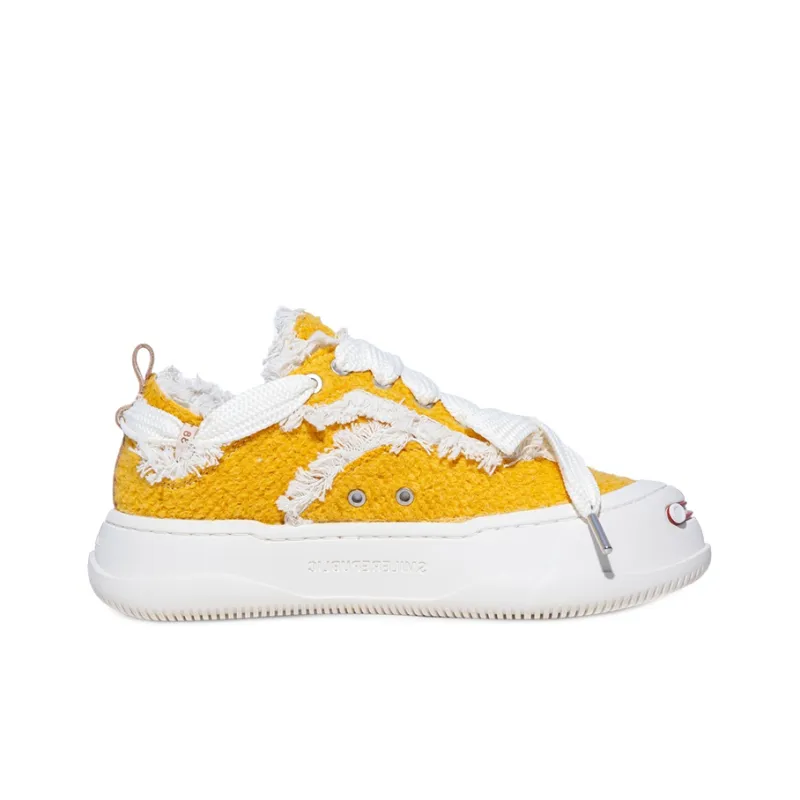 SMILEREPUBLIC Anti Slip Wear Resistant Low Top Canvas Shoes Unisex Yellow-1