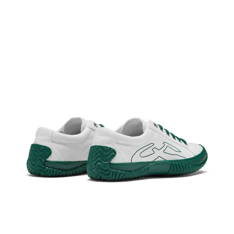 URBANHOOD 5770 Collection Anti Slip Wear Resistant Low Top Canvas Shoes Unisex White Green-3