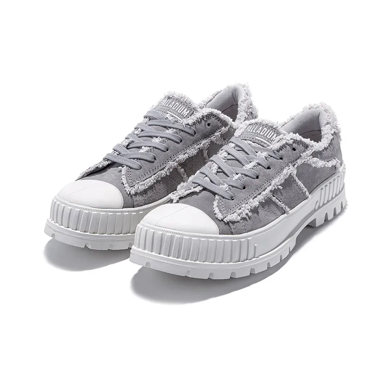 Palladium Pallashock Mid Organic Canvas Shoes Unisex Low Top Medium Gray/Ivory-1
