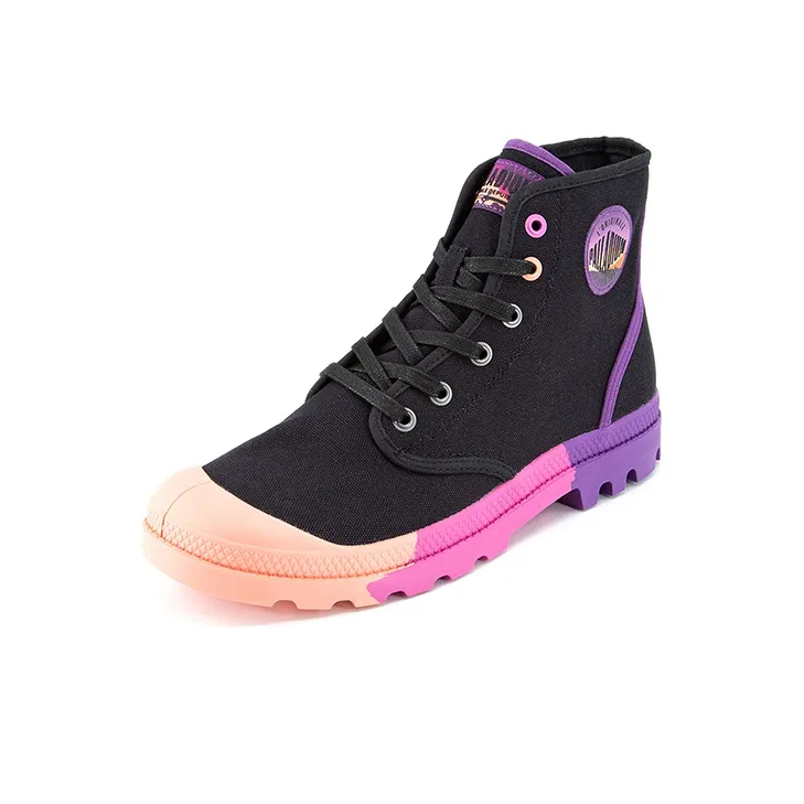 Palladium Pampa Hi Oasis Wear Resistant Slip Resistant High Top Canvas Shoes Unisex Black-1