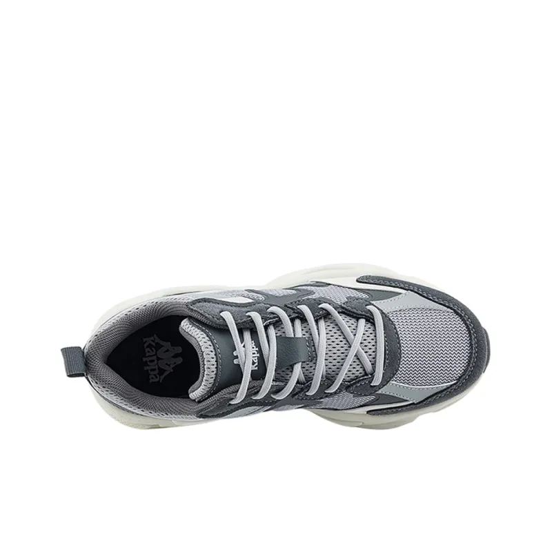 Kappa Anti Slip Wear Resistant Low Top Chunky Sneakers Unisex Gray-4