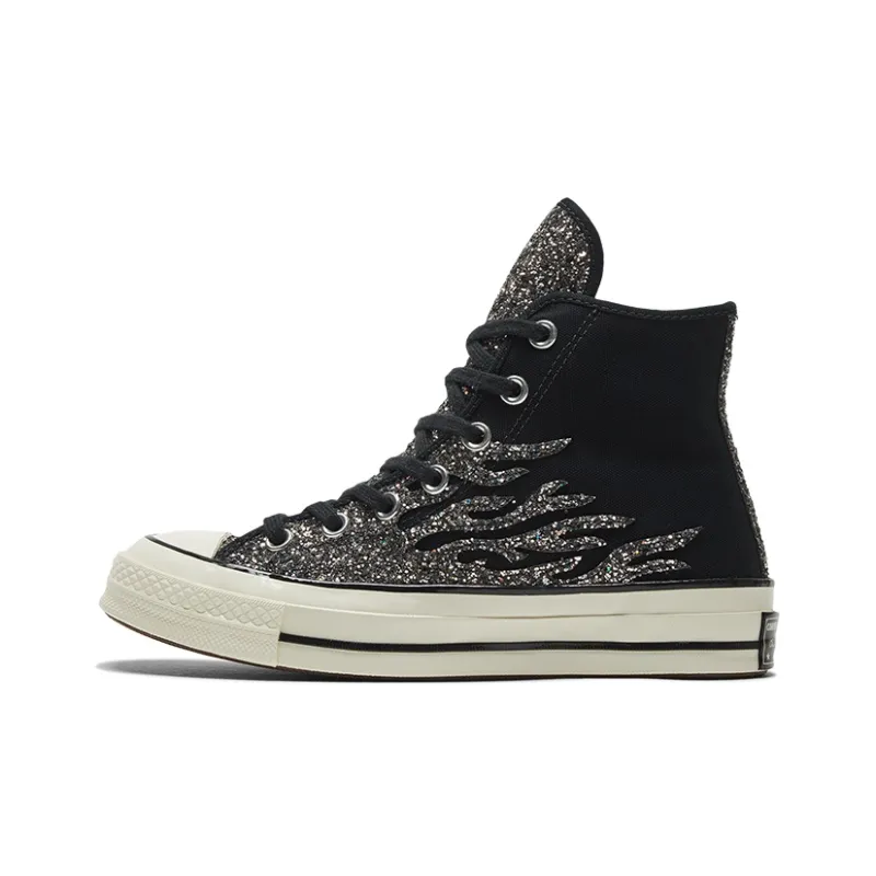 Converse Women's Chuck 70 High 'Archival Glitter Flame Black Egret' Women's-0