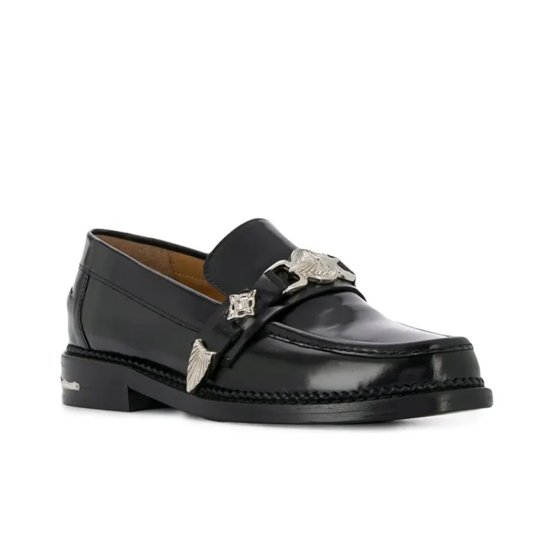 Toga Pulla Round-toe Leather Loafers-1