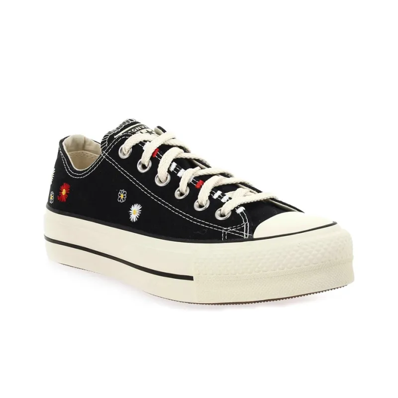 Converse Women's Chuck Taylor All Star Lift Low 'Daisy Embroidery Black' Women's-1